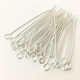 200 Pcs of Eye Pins for Jewellery Making (Silver)-26