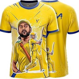 YOURJERSEY MSD 7 Fan Jersey - Custom Chennai Jersey | THALA Fan Edition | Personalize with Name & Number | Kids, Men & Women Blue-image-3