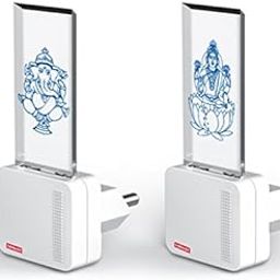 Goldmedal Lord Ganesha and Maha Laxmi Divine Glow Polycarbonate LED Night Lamp - White-image-77
