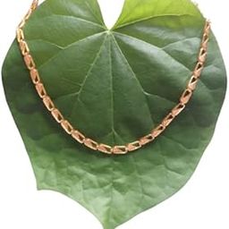BARBUDDY Gold Plated 22 inch & Brass Celebrity Inspired Round Gold Plated Chain for Men, Women Boys Girls | Thin Light Weighted chain regular wear (22 inch)-image-59
