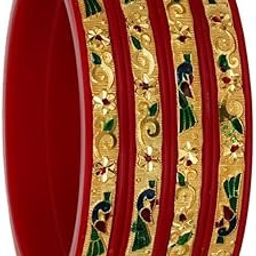 Barrfy Collection's Micro Plating Traditional Gold Plated Designer Bangles Jewellery Set For Women(Pack Of 8)-image-16