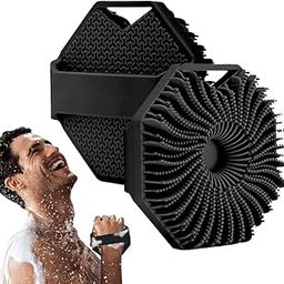 GOSHTI ENTERPRISE Premium Soft Silicone Back Scrubber Shower Bath Body Brush with Long Handle Dirt_Removal Back Scrubber | BPA-Free | For Men and Women (BLACK) (Scrubber_Black)-13