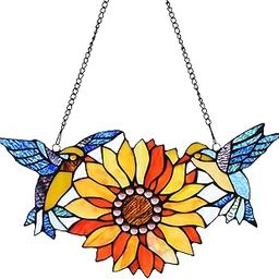 Capulina Hand-Crafted Sunflower Tiffany Window Panels, Tiffany Window Panel Hanging, Ideas for Stained Glass Panels Brighter, Stained Glass Panel, Stained Glass Window Hanging, Art Panels-image-43