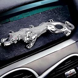 THE CAR BODY SHOP Realistic Luxury Metal Golden Leopard | Jaguar Showpiece for Car & Home Decor | for Good Luck (Silver Jaguar)-26