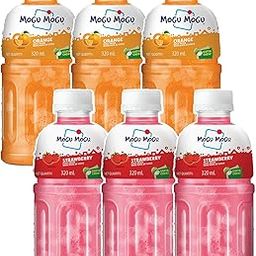 Mogu Mogu Combo Pack Of Strawberry & Orange With 25% Nata De Coco 320Ml - (Pack of 6)-24