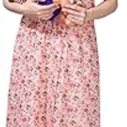 AV2 Women's Cotton Printed Feeding, Nursing Maxi Maternity Nighty-image-36