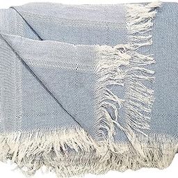 Arvore Bunkaar Pure Handloom 100% Desi Thick and Heavy Cotton Khes/Summer Blanket/Chadar/Single AC Blanket, Set of 1 Pc, Size- 240cm X 140cm (Blue New)-picture-6