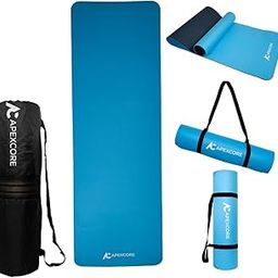 Apexcore Dual Layer Yoga Mat 6MM with Cover Bag and Carry Strap | Extra Thick Non-Slip TPE Exercise Mat for Men & Women | Extra Wide Workout Mat for Yoga, Pilates & Home Gym Fitness (Sky Blue-Navy Blue)-image-10