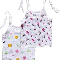 Muslin Jablas for Baby 0-3 Months | 100% Organic Cotton Knot Type Jabla | Summer Wear Sleeveless Vest | Unisex Tie Up Jabla | Different Prints On White Jabla | Soft & Breathable Cloths | Pack of 2-image-86