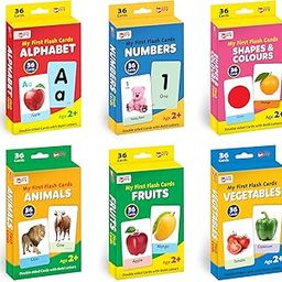 Little Berry My First Flash Cards for 2-6 Years Kids 216 Cards Combo of 6, Alphabets, Numbers, Shapes, Colours, Animals, Fruits, Vegetables, for Preschoolers & Toddlers | Learning Guide Included-picture-9