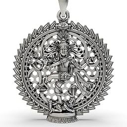 925 Sterling Silver Nataraja Pendant Hindu God Religious Antique Finish Jewelry for Men & Women-image-42