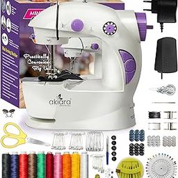 Akiara - Mini Sewing Machine for Home Tailoring Use | Silai Machine With Kit Set, Box, Thread, Scissors, Needle, and Accessories (White & Purple)-image-54