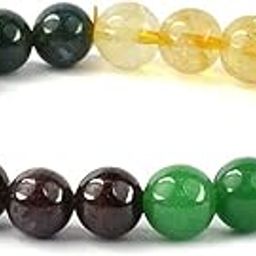 Citrine Garnet Tiger Eye Carnelian Tiger Eye Abundance Bracelet, Combination Bracelet 8 mm Round Bead Bracelet for Unisex (Color : Multi)-image-79