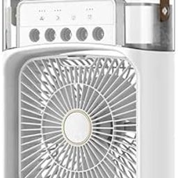 Portable Mini Air Cooler with LED Control Panel, Carrying Handle, White-image-90