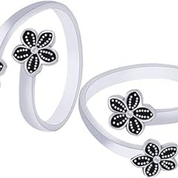 Toe RingsTraditional Silver Oxidized Toe Rings Bichiya for women-image-9