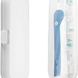 For Oral B Travel Toothbrush Case, Portable Toothbrush Holder Cover, Safe, Non Toxic, Sturdy and Durable, Dustproof and Antibacterial, Fits Pro 1000, Pro 2000, Pro 3000, 2 Pieces, Transparent, White,-image-51