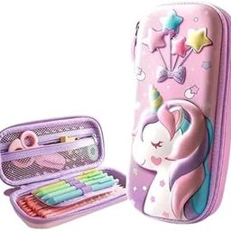 NSTECH Multipurpose Pencil Case Cartoon Printed Pencil Cartoon Pouches Box for Boys and Girls Unicorn Design for School Student-image-84