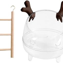 FABLOFT® Hamster Sand Bath Container Shower Room Toilet for Mice Gerbil Small Animals Brown-image-17