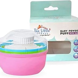 THE LITTLE LOOKERS Portable Baby Skin Care Baby Powder Puff with Box Holder Container for New Born and Kids for Baby Face and Body (Pink)-image-80