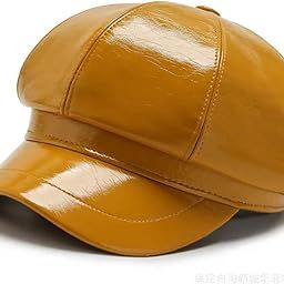 PU Leather Classic Vintage Plain Cabbie Visor Beret Gatsby Ivy/Newsboy Hat for Women-image-41