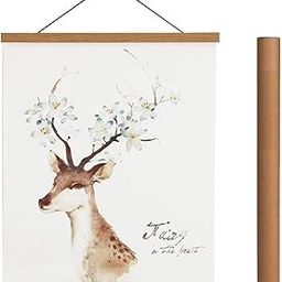 SNOOGG Magnetic Pack of 2 Poster Hanger 10” - INCH Poster Wall Hanging Frame with Strong Magnets, Poster Hanger Frame with Complete Poster Hanging Kit fits 8X10, 10X10, 10X12, 10X14, 10X16 - Teak Wood-32