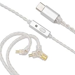 QOA Kinera Celest Copper Silver plating Braided Earphone Replacement Upgrade Cable, 3.5mm Plug 0.78mm 2 pin Earphone Upgrade Cable， HiFi in Ear Monitor Replacement Cable with mic (Sky Wing-Type-C)-image-46