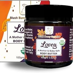 Blush Bunny Organies Lovey Mother & Baby Safe Body Butter Cream, Natural, Vegan & Non-Toxic With Organic Cocoa & Shea Butter, Pregnancy & Baby Safe, Ideal For Dry Skin, 100g / 3.52oz-6