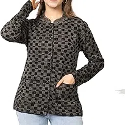 twenty me Winter Wear Casual Wear Acrylic Blend Button Closure and with Front Pockets Cardigans for Women's-picture-6