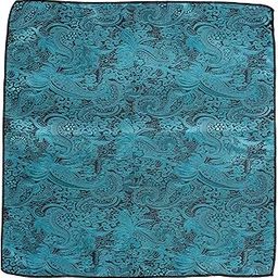 Paisley Aqua Blue Microfiber Pocket Square For Men-picture-51