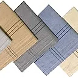 pinkit Men Cotton Handkerchief Set | Men Hanky | Premium Cotton Rumal For Men | 100% Cotton Hankies for Men | Free Size - Random Color & Print (Set of 6 Pcs)-picture-13