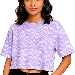 Epitz Crazy Girls & Women's Cotton Crop Top – Aesthetic Oversized Fit | 100% Pure Cotton | Perfect for Party, Airport & Daily Casual Wear-image-37