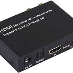 Microware HDMI 1X2 Splitter with Audio Extractor Support 2 CH 5.1 CH 4K x 2K 3D 1080P Media Streaming Device Black-4