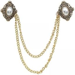 4xElegant Tassel Multi Layer Chain Brooches Badge Vintage Pins for Gift Father-image-51