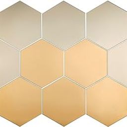 Ikea Glass Hexagonal Designer Mirror Wall Mount 18X21 Cm (Pack Of 10).( Beige)Unframed-image-61