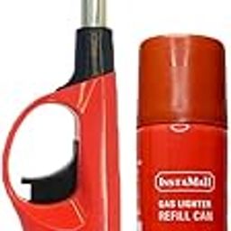 InstaMall Plastic Adjustable Flame Lighter for Kitchen Stove,Candles, Refillable with Refill Bottle 100 ml (Red Lighter)-image-27