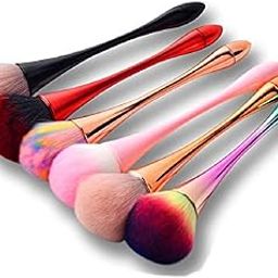 Facejewel Soft Nail Art Dust Remover Brush, Long Handle Manicure Tool, Makeup Powder Blush Brushes, Acrylic Gel Powder Mineral Brush(Assorted Colours)-pack off-1-14