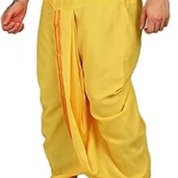 Shree Aparajeet Creations Mens Panjakejam Readymade Golden Zari Border Elastic Drawsting Waist Band Dhoti Silk Free Size-image-51
