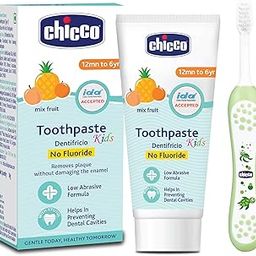 Chicco Toothpaste Mixfruit + Brush Green 6-36M, Cavity Protection-29