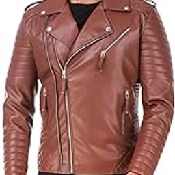 Men's Faux Leather Motorcycle Fashion Biker Style-image-9