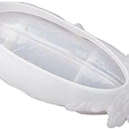 BanteyBanatey ® Resin Art Silicone Casting Mould Epoxy Mold Silicon Jewellery Moulds DIY Feather Leaf Trinket Tray Dish Design (Pack of 1)-image-8