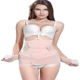 Postpartum Belly Wrap Support Band, Breathable Mesh, Adjustable Waist Belt, Pink-image-68