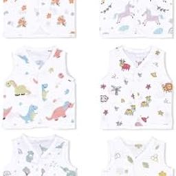 Happykid Organic Cotton Muslin Button Jabla Newborn Clothing Set | for Boys & Girls | Summer Wear Jabala Baby Products | Sleeveless Regular Fit Vest-image-16