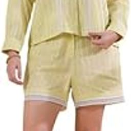 Yellow Shirt Collar Pure Cotton Printed Co-ords Set for Women AURA-29_P-image-7