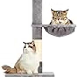 PAWSCRAT Cat Tree, 5-Tier Floor to Ceiling Cat Tower with Cozy Hammock, Cat Scratching Post, Adjustable Height Cat Treet(89-109 Inches), Interactive Toys for Indoor Cats-26