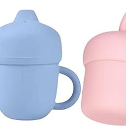 tudd Baby Sippy Cup, Silicone Trainer Cup Toddler for Boys and Girls | Blue with Mini Sip | Spill-Proof Silicone Straw Cup for Kids | Pink-image-69