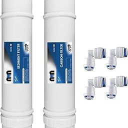 NVN Tech Ro Water Purifier Carbon and Sediment Filter Cartidges with 4 Elbow Spare Kit Compatible for All RO Water Filters-4