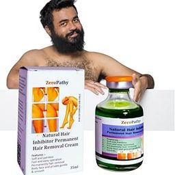 Hair Removal Cream for Men – Painless, Soothing & Hair Growth Inhibitor, Body Hair Removal Suitable For All Skin Types 90 DAYS PERMANENTLY STOP HAIR TREATMENT (35ml)-image-47