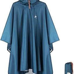 Waterproof Rain Poncho Lightweight Reusable Hiking Hooded Coat Jacket for Outdoor Activities-image-0