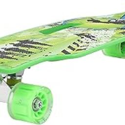 STRAUSS Cruiser Penny Skateboard, Anti-Skid Board with ABEC-7 High Precision Bearings & PU Light-Up Wheels, for Ages 8+ (31x8 Inch, Vibrant Green)-image-53