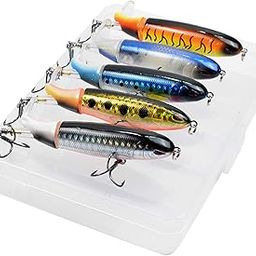 F FABOBJECTS® Topwater Popper Bionic Propeller Tractor Hard Bait Fishing Lure Rotation Tail Fishing Lure Bait Floating 2 Segment Fishing Bass Lure Artificial Bait Lifelike Crankbait Hooks-image-59